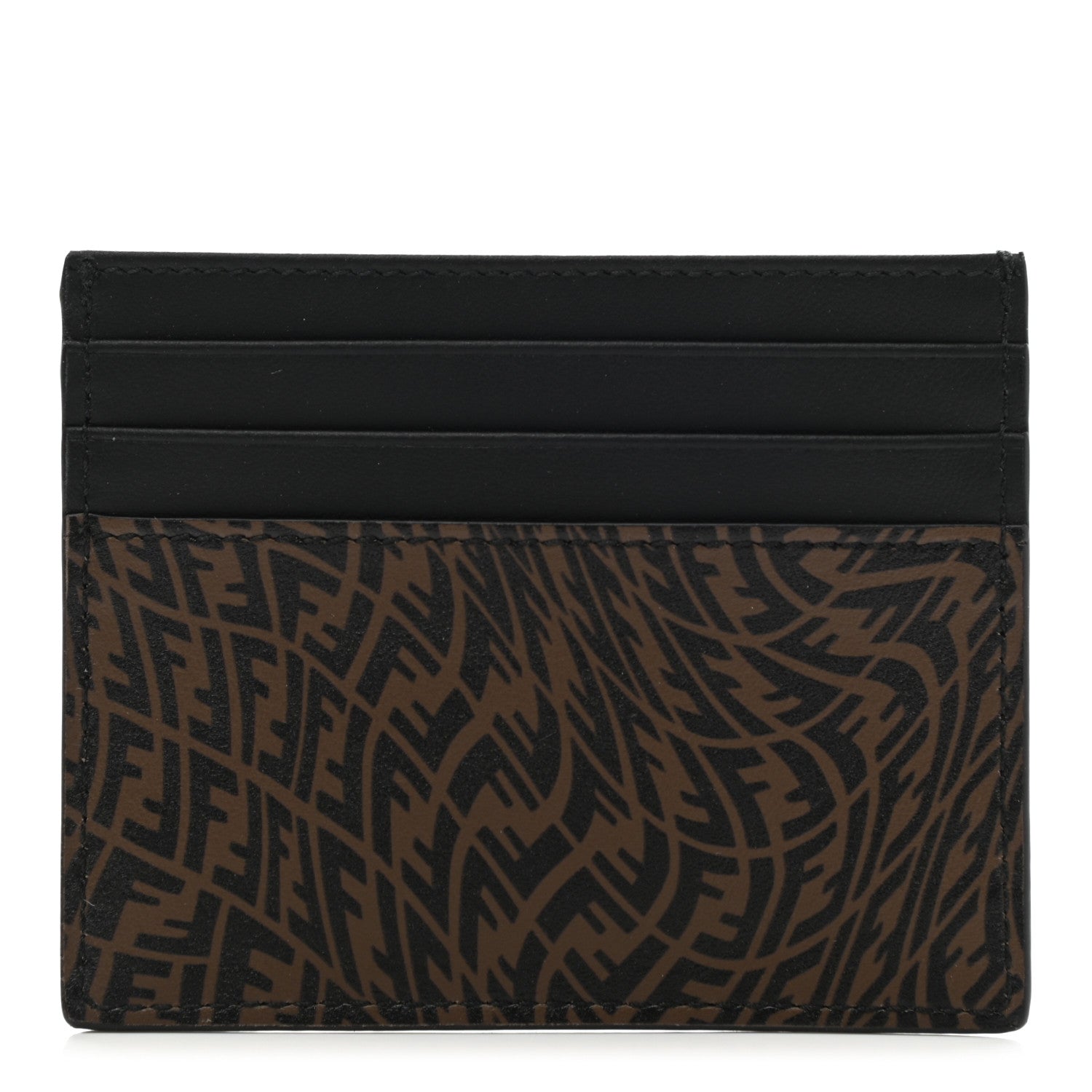 Fendi X SARAH COLEMAN Vitello Grace Light Micro FF Vertigo Embossed Card Holder Maya Black 1 of 7