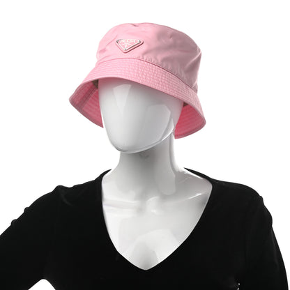 Prada Re-Nylon Metal Triangle Logo Womens Bucket Hat S Rosa 2 of 11