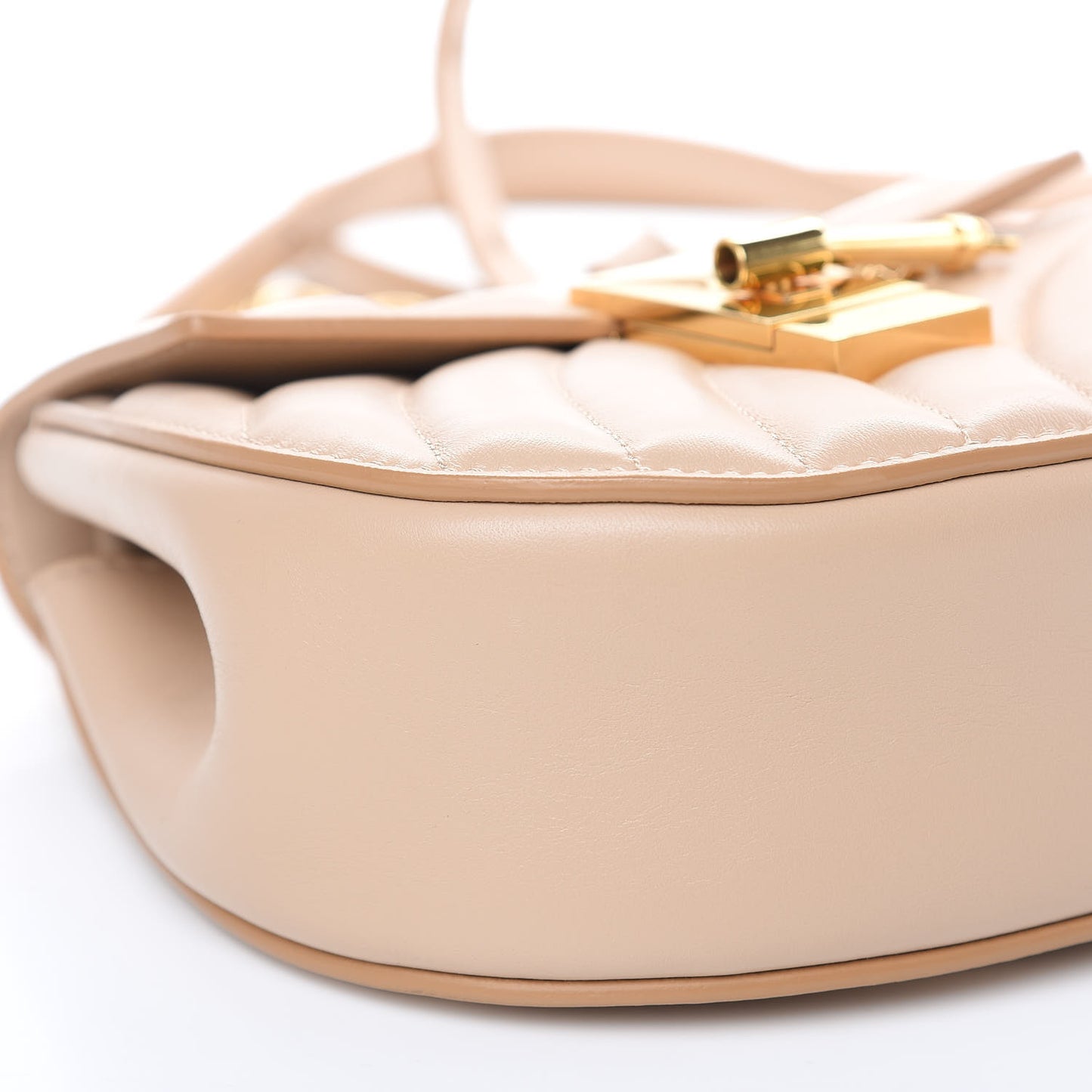 Calfskin Quilted Mini Drew Bijou Shoulder Bag Pearl Beige