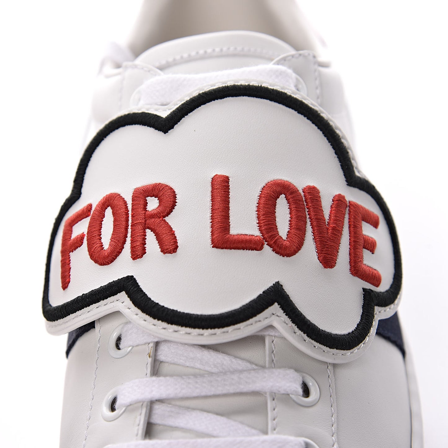 Calfskin Ayers Blind For Love Embroidered Womens Ace Sneakers 38 White