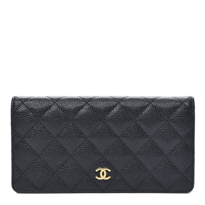 Chanel Caviar Quilted Yen Wallet Black 1 of 12