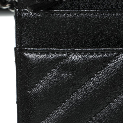 Chanel Sheepskin Chevron Reissue Wallet On Chain WOC So Black 9 of 9