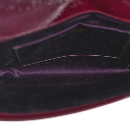 Saint Laurent Textured Patent Calfskin Large Belle De Jour Clutch Berry 5 of 11
