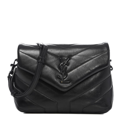 Saint Laurent Calfskin Y Quilted Monogram Toy Loulou Crossbody Bag Black 1 of 12