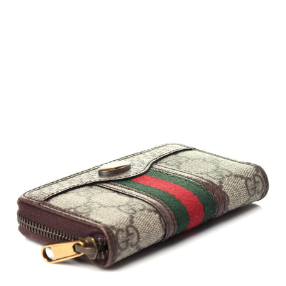 Gucci GG Supreme Web Ophidia Zip Around Card Case Brown 4 of 9