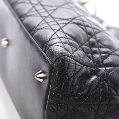 Christian Dior Lambskin Cannage Lady Dior Shoulder Bag Black 12 of 12