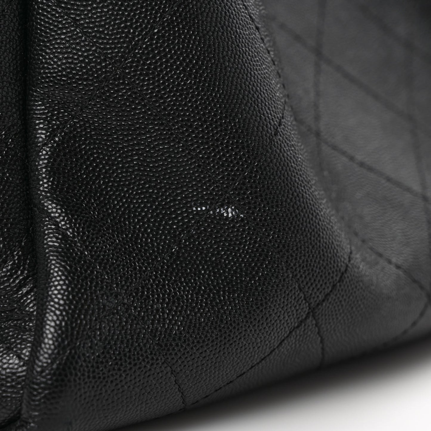 Caviar Stitched Large Shopping Tote Black