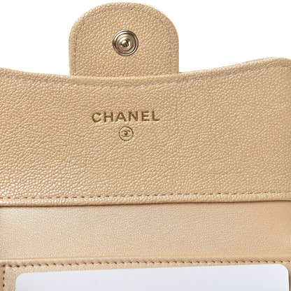 Chanel Iridescent Caviar Quilted Compact Flap Wallet Beige 6 of 9