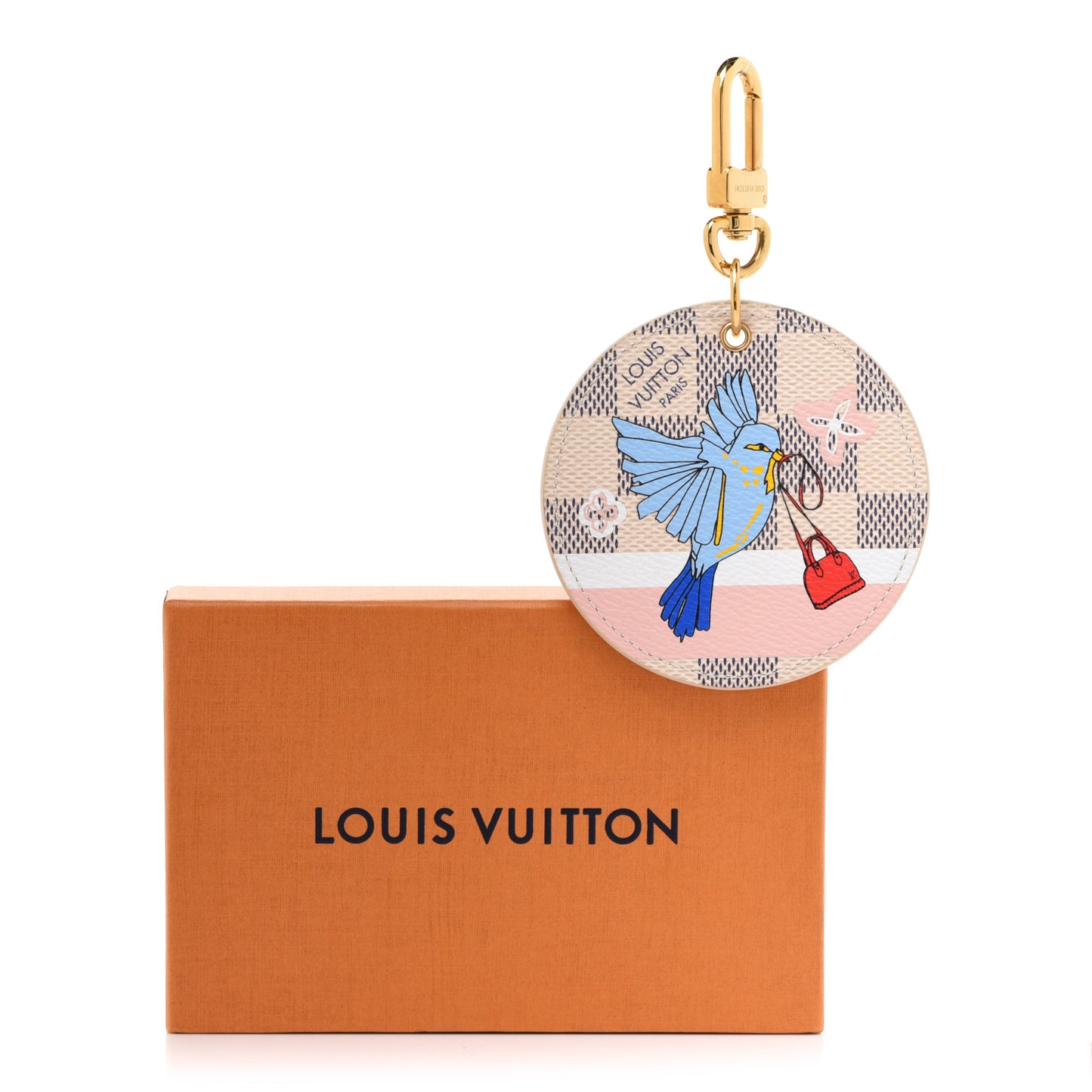 Damier Azur 2018 Christmas Animation Bag Charm Key Ring