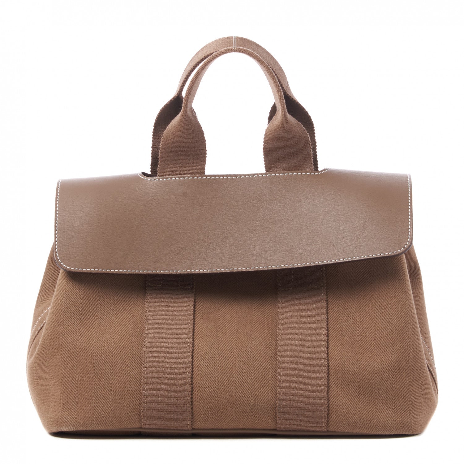 Hermes Chevron Herringbone Toile Swift Valparaiso Tote PM Etoupe 1 of 7