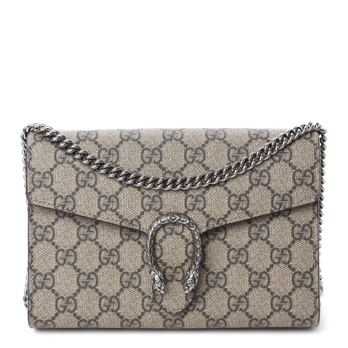 GG Supreme Monogram Mini Dionysus Chain Wallet Beige Taupe