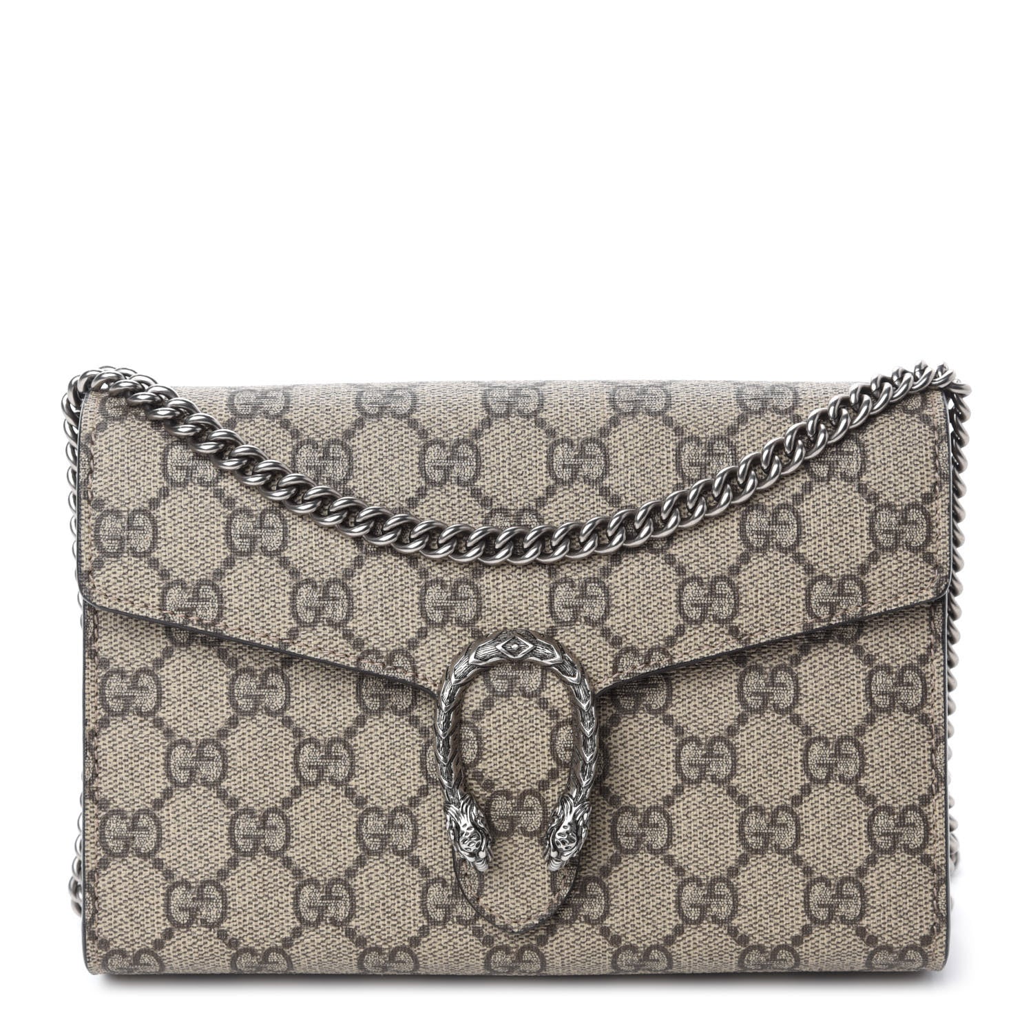 Gucci GG Supreme Monogram Mini Dionysus Chain Wallet Beige Taupe 1 of 11