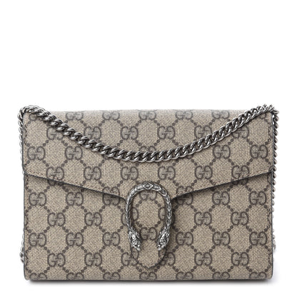 Gucci GG Supreme Monogram Mini Dionysus Chain Wallet Beige Taupe 1 of 11