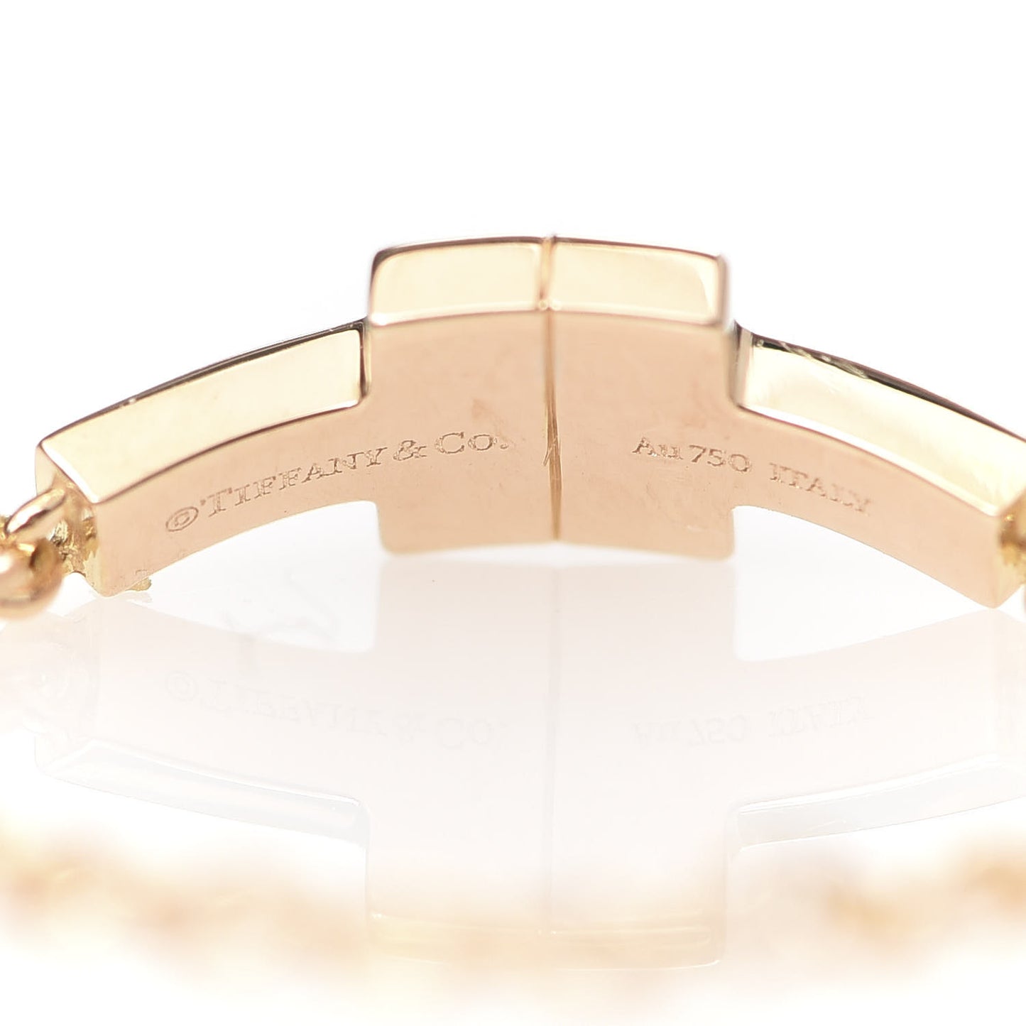 18K Rose Gold Diamond T Chain Ring 52 6