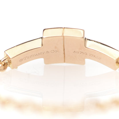 Tiffany 18K Rose Gold Diamond T Chain Ring 52 6 4 of 4