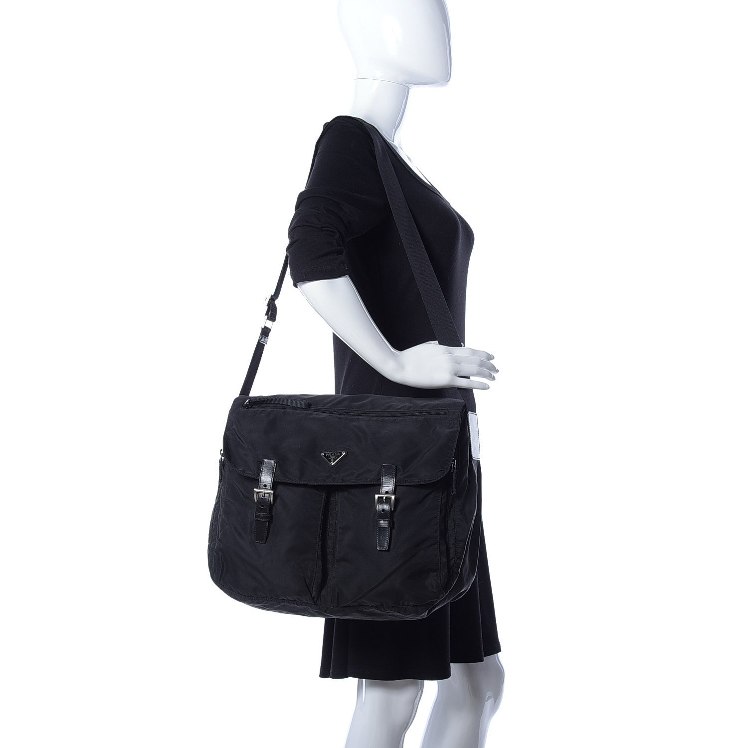 Prada Nylon Vela Messenger Bag Black 2 of 9