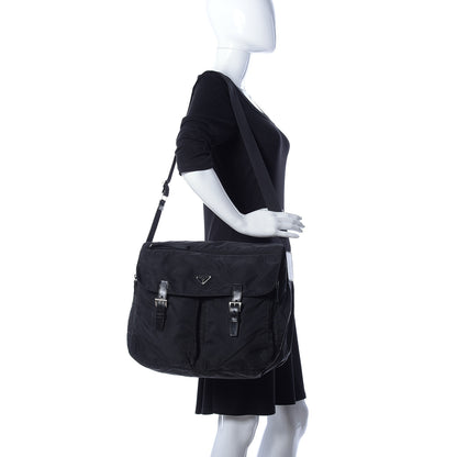 Prada Nylon Vela Messenger Bag Black 2 of 9