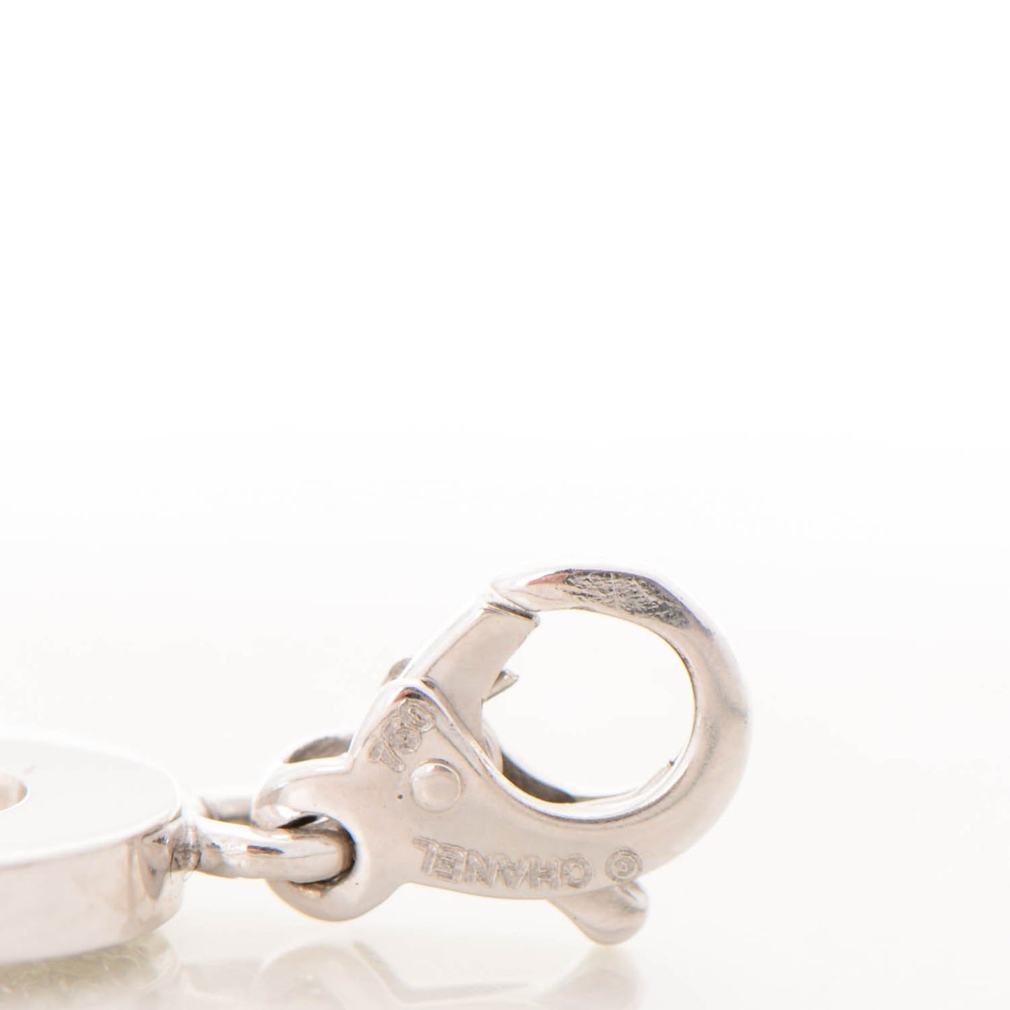 18K White Gold Diamond C Charm