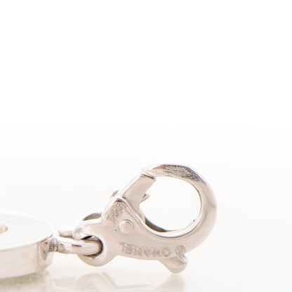 Chanel 18K White Gold Diamond C Charm 4 of 5