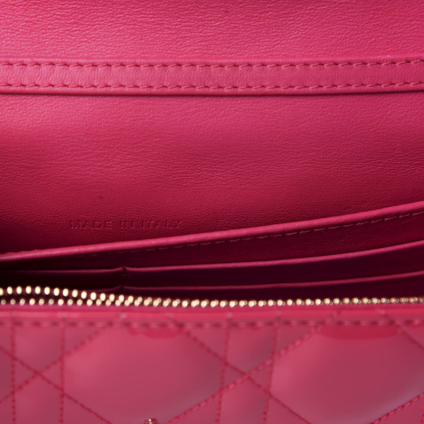 Patent Cannage Miss Dior Promenade Pouch Fuchsia