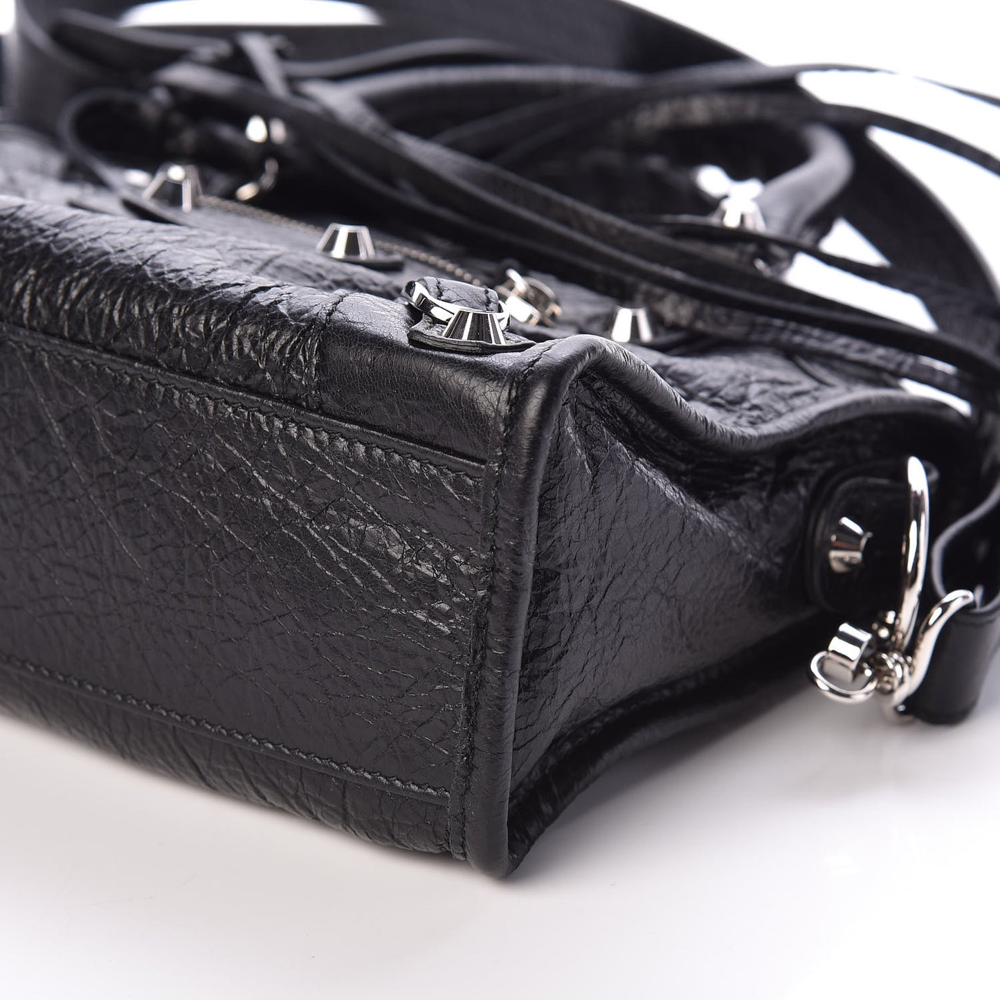 Agneau Classic Silver Hardware Mini City Black