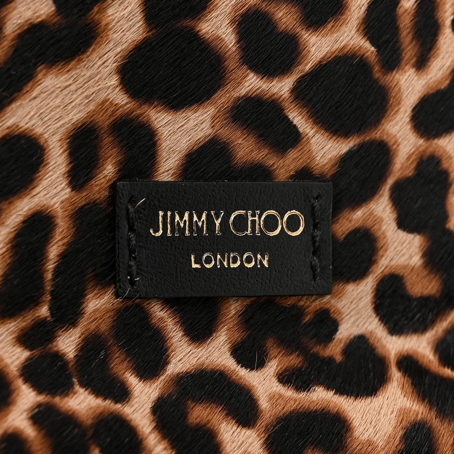 Pony Hair Leopard Print Crystal Cheri Compact Wallet