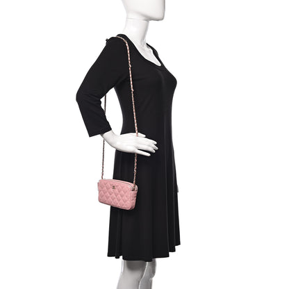 Chanel Iridescent Caviar Quilted Small Clutch With Chain Pink 2 of 10