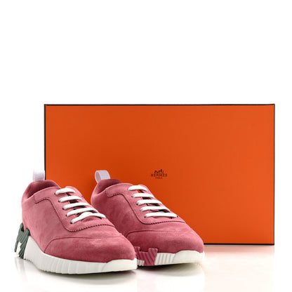 Hermes Suede Goatskin Bouncing Sneakers 38 Rose Aphrodite 9 of 9