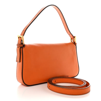 Fendi Vitello Flamingo Enamel Interchangeable Strap Baguette Orange Black Tobacco 3 of 11