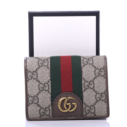 Gucci X DISNEY GG Supreme Monogram Web Three Little Pigs Ophidia Card Case Wallet Beige New Acero 7 of 7