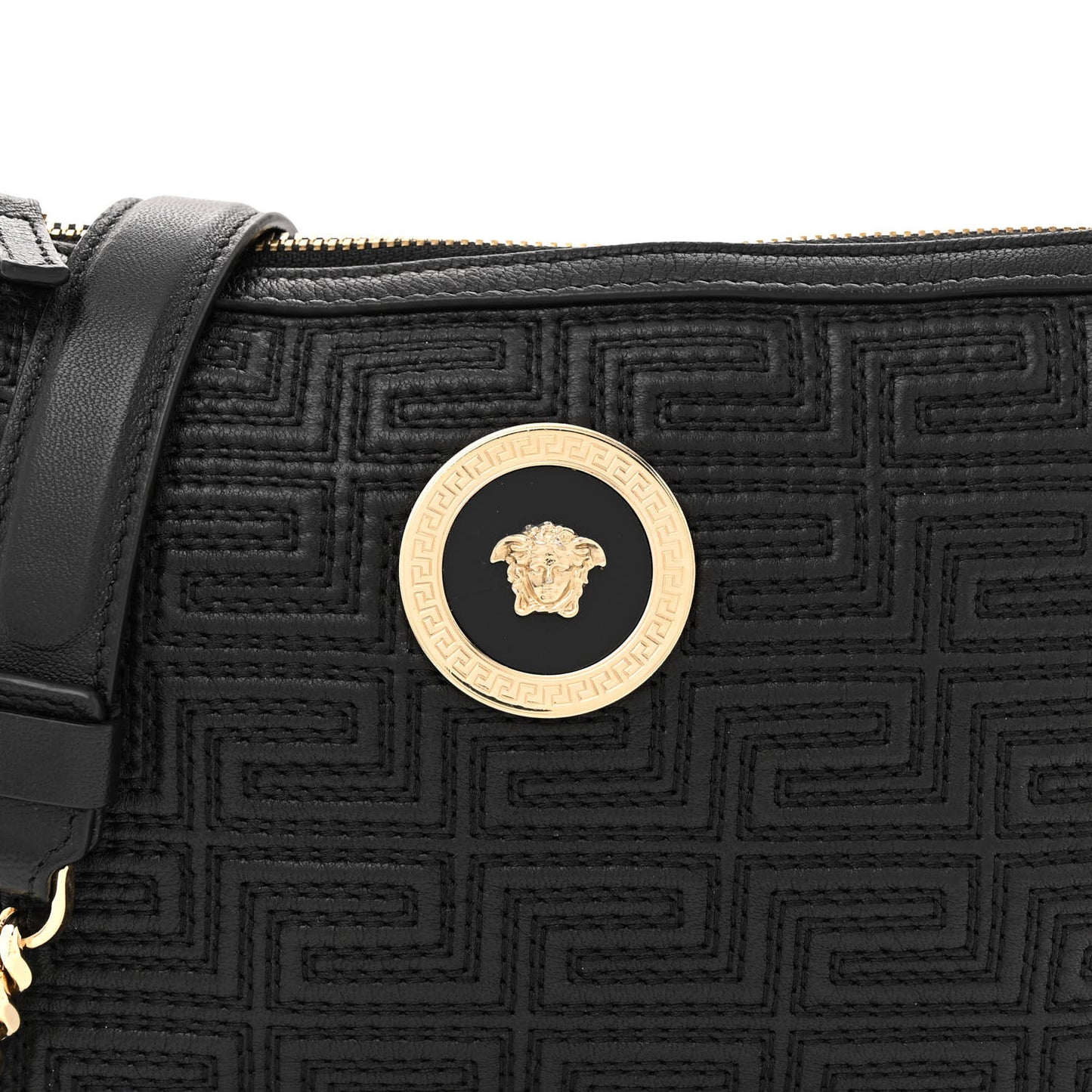 Calfskin Icon Quilted Crossbody Black