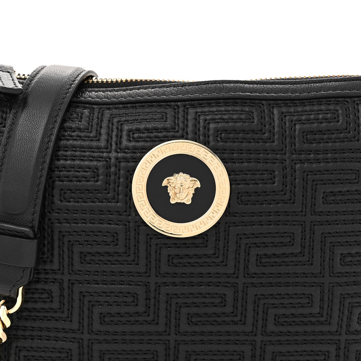 Versace Calfskin Icon Quilted Crossbody Black 7 of 12