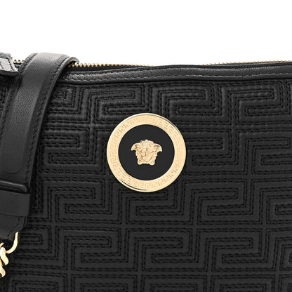 Versace Calfskin Icon Quilted Crossbody Black 7 of 12