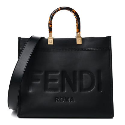 Fendi Vitello King Plexiglass Medium Fendi Sunshine Shopper Tote Black 1 of 18