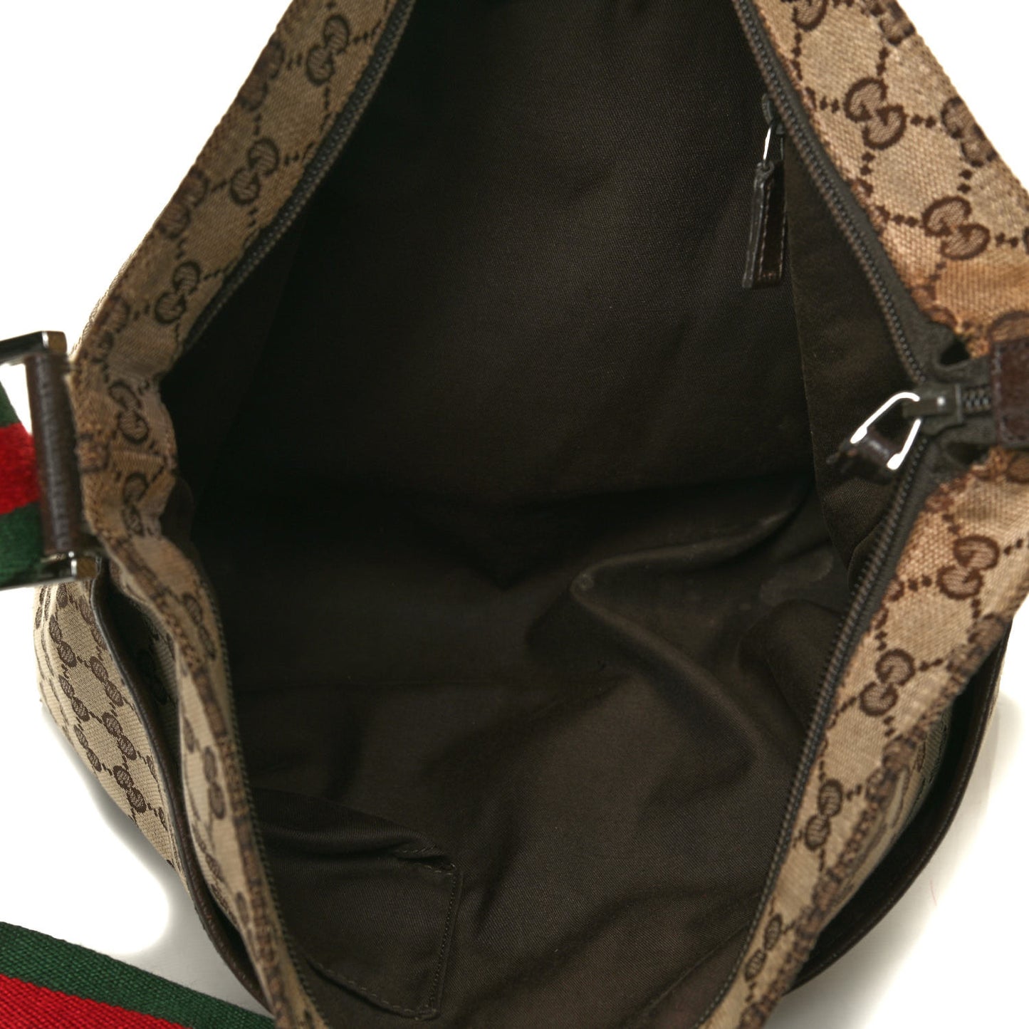 Monogram Web Medium Flat Messenger Bag Brown
