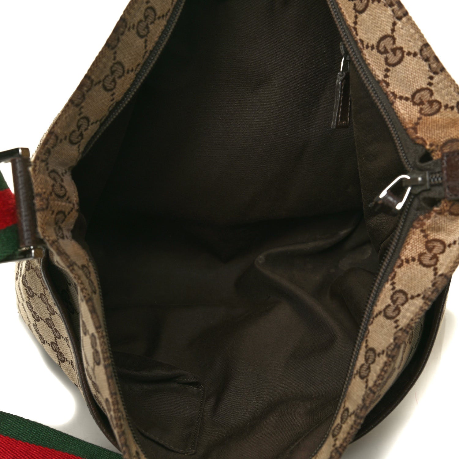 Gucci Monogram Web Medium Flat Messenger Bag Brown 4 of 11
