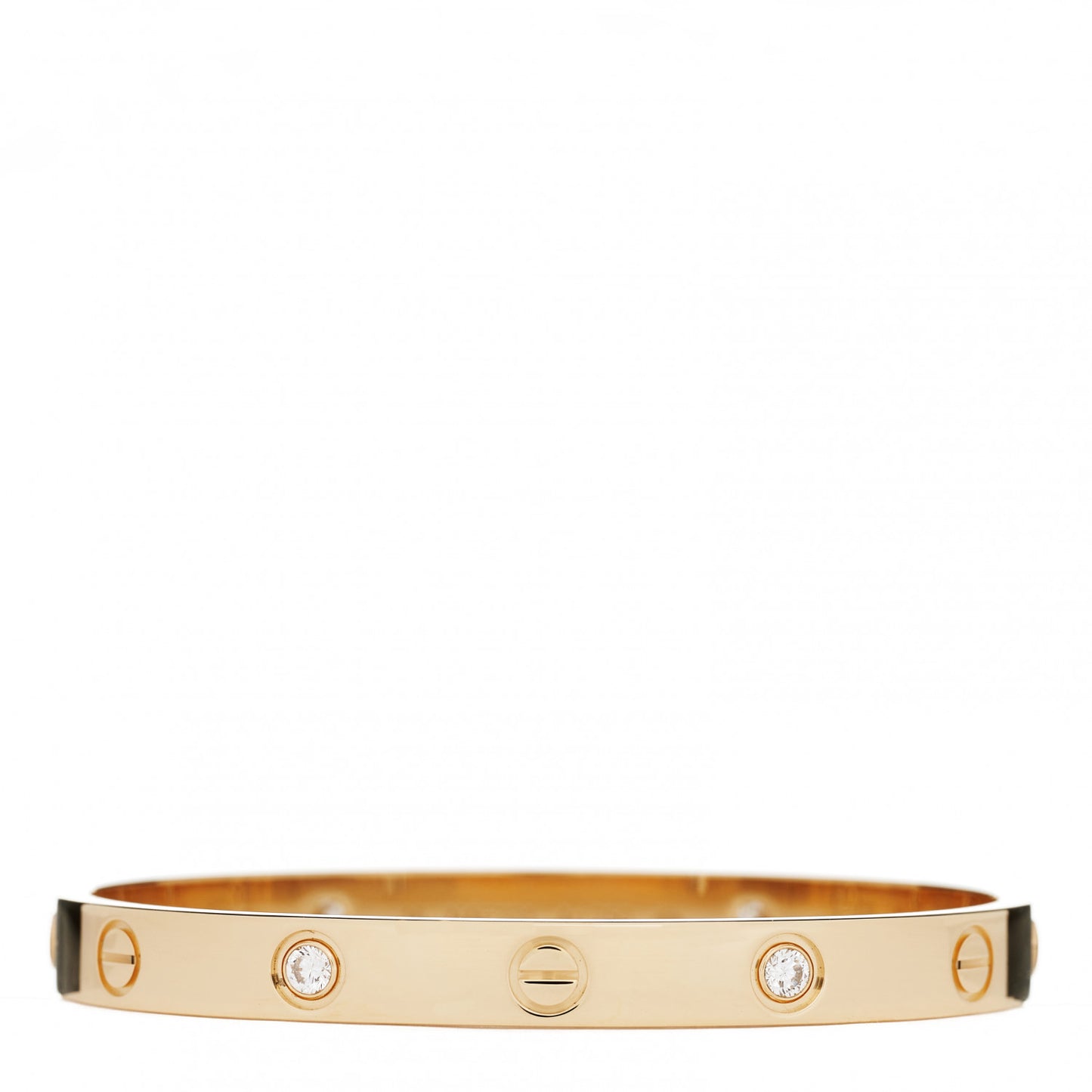 18K Yellow Gold 4 Diamond LOVE Bracelet 16