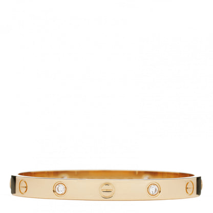Cartier 18K Yellow Gold 4 Diamond LOVE Bracelet 16 1 of 7
