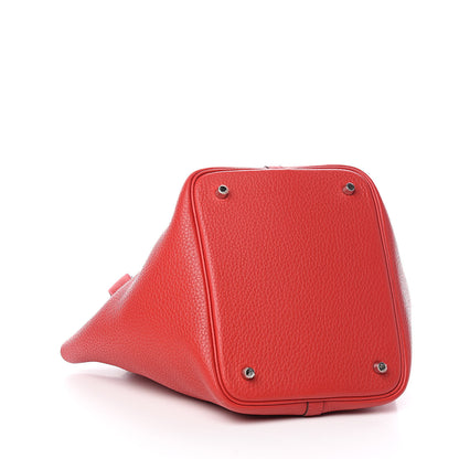 Hermes Taurillon Clemence Picotin Lock 22 MM Rouge Casaque 4 of 12