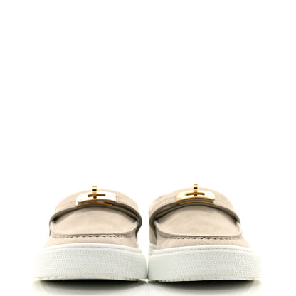 Hermes Suede Calfskin Game Slip On Sneakers 39 Beige Esquisse 2 of 8