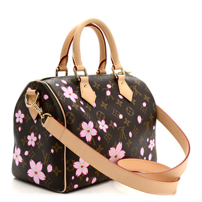 Louis Vuitton LV X TM Monogram Cherry Blossom Speedy Bandouliere 25 Sakura Brown 3 of 9