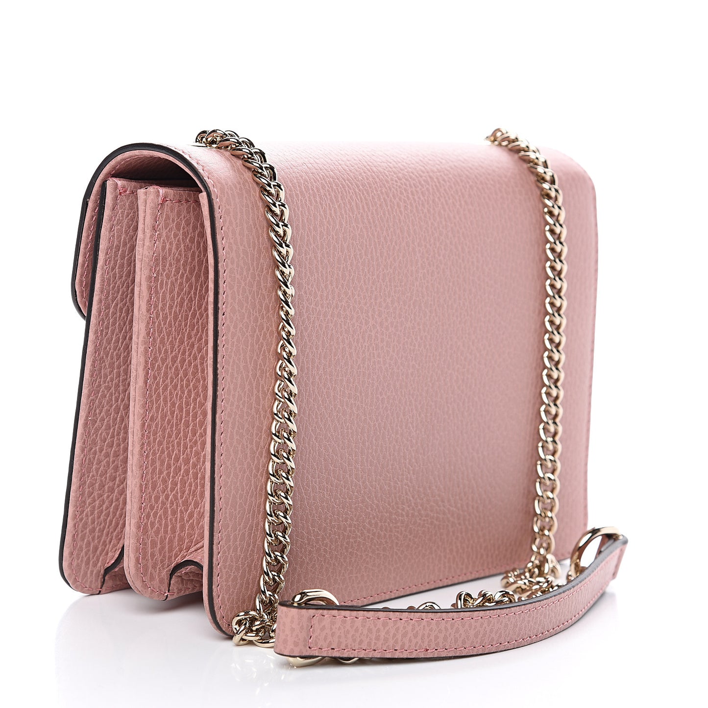 Dollar Calfskin Small Interlocking G Shoulder Bag Soft Pink
