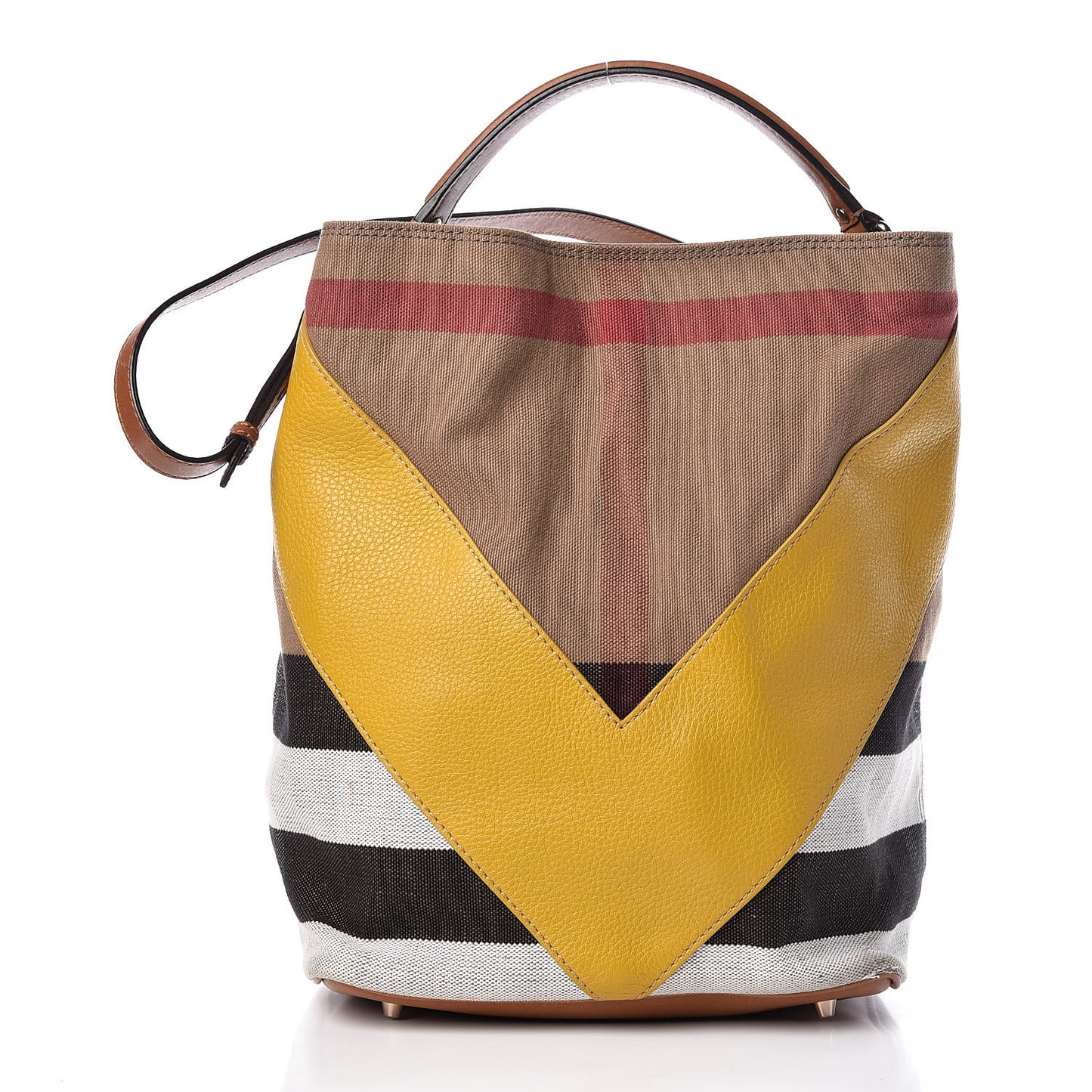Canvas Mega Check Calfskin Chevron Medium Hobo Multicolor