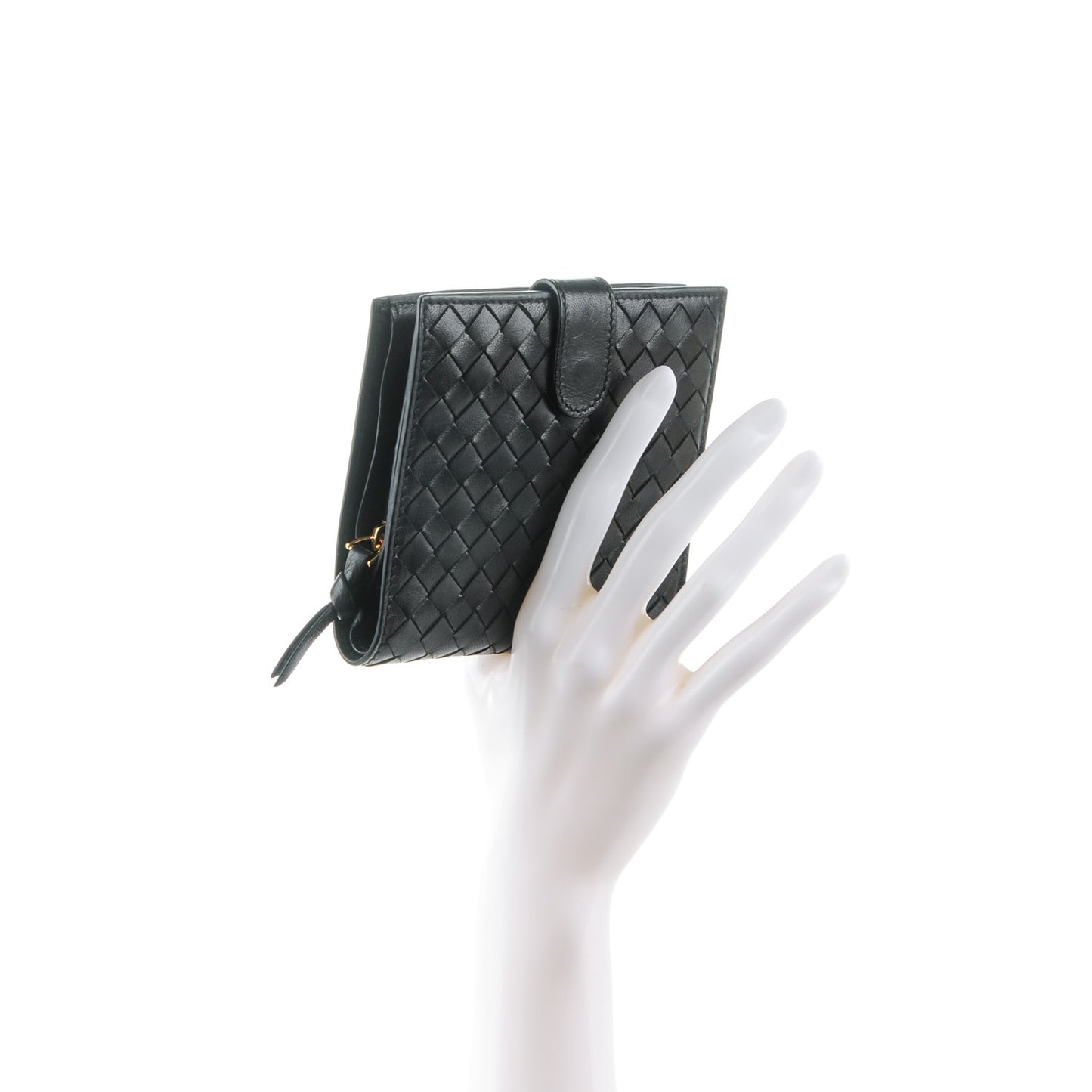 BOTTEGA VENETA Nappa Intrecciato French Flap Wallet Nero Black