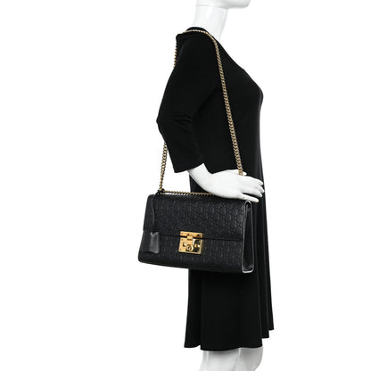 Gucci Guccissima Medium Padlock Shoulder Bag Black 2 of 12