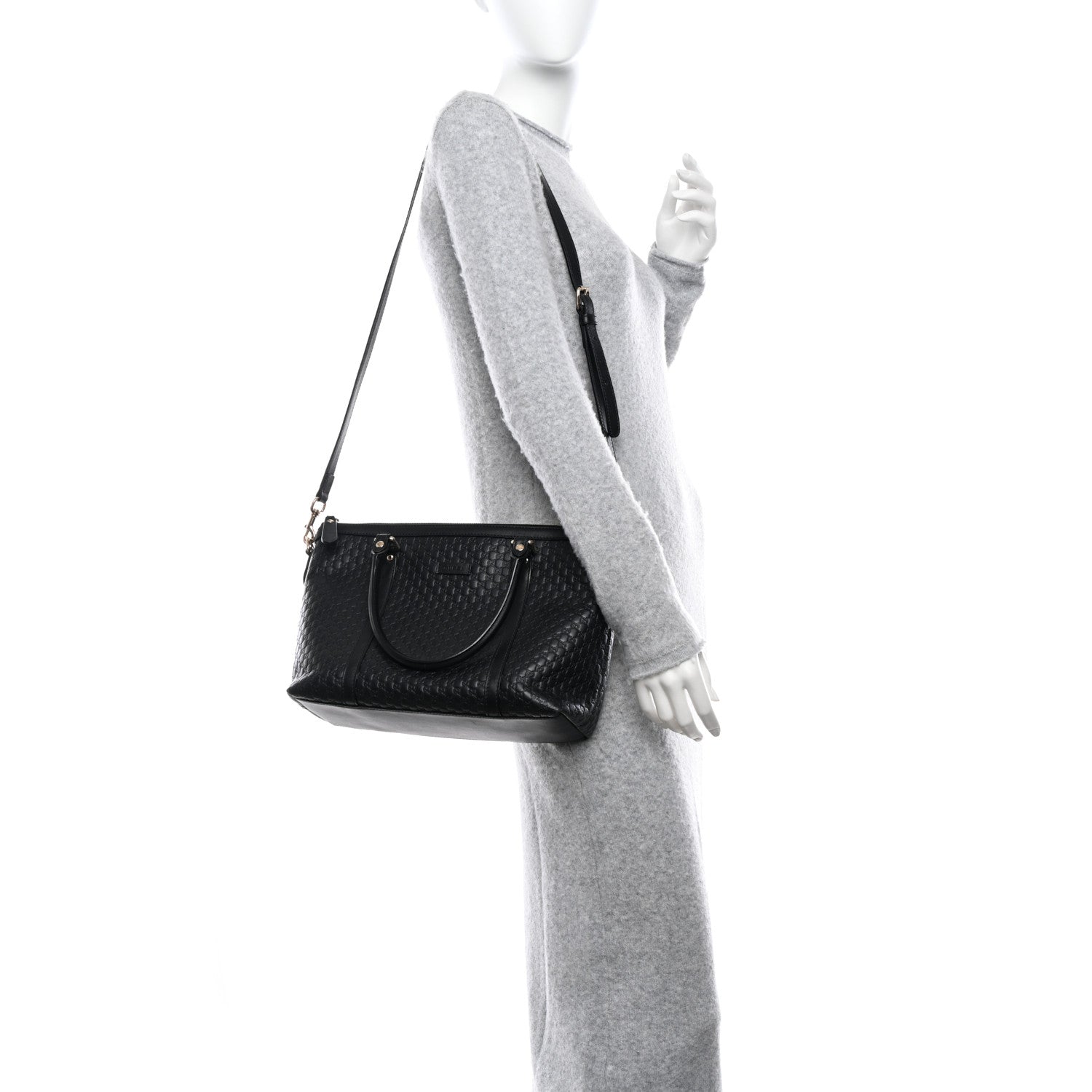 Gucci Soft Microguccissima Small Zippered Satchel Black 2 of 10