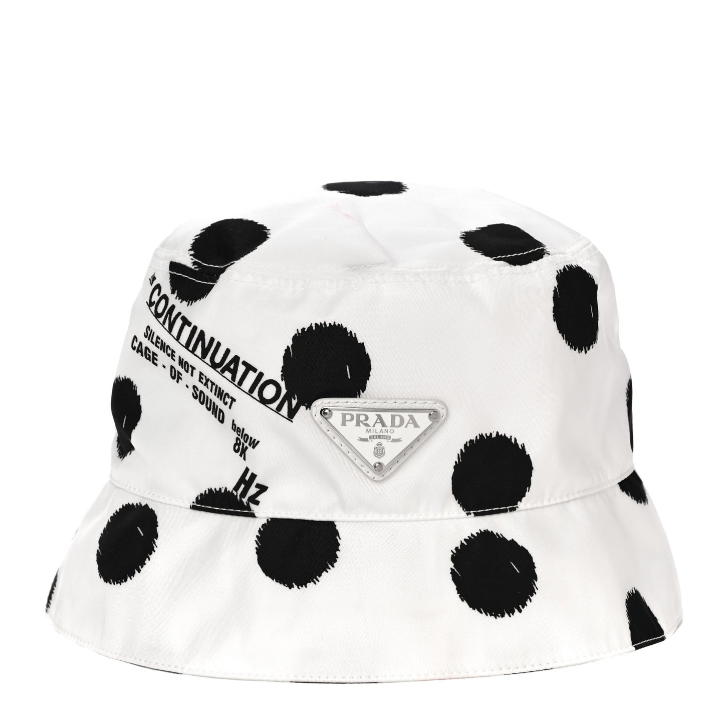 Re-Nylon Triangle Printed Womens Bucket Hat M White Black