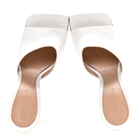 Lambskin Stretch Mule Sandals 40 Optic White