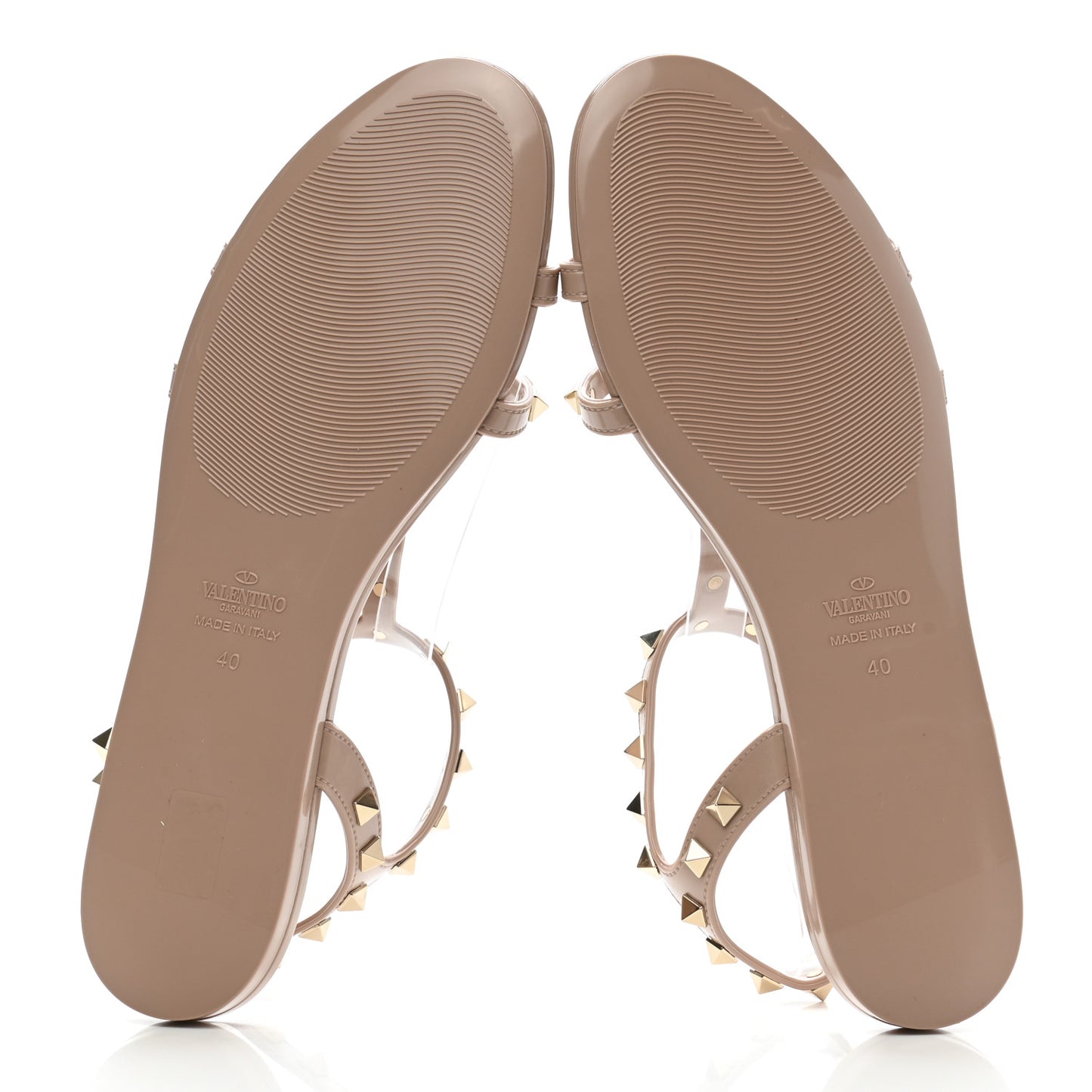 PVC Jelly Rockstud Caged Sandals 40 Poudre