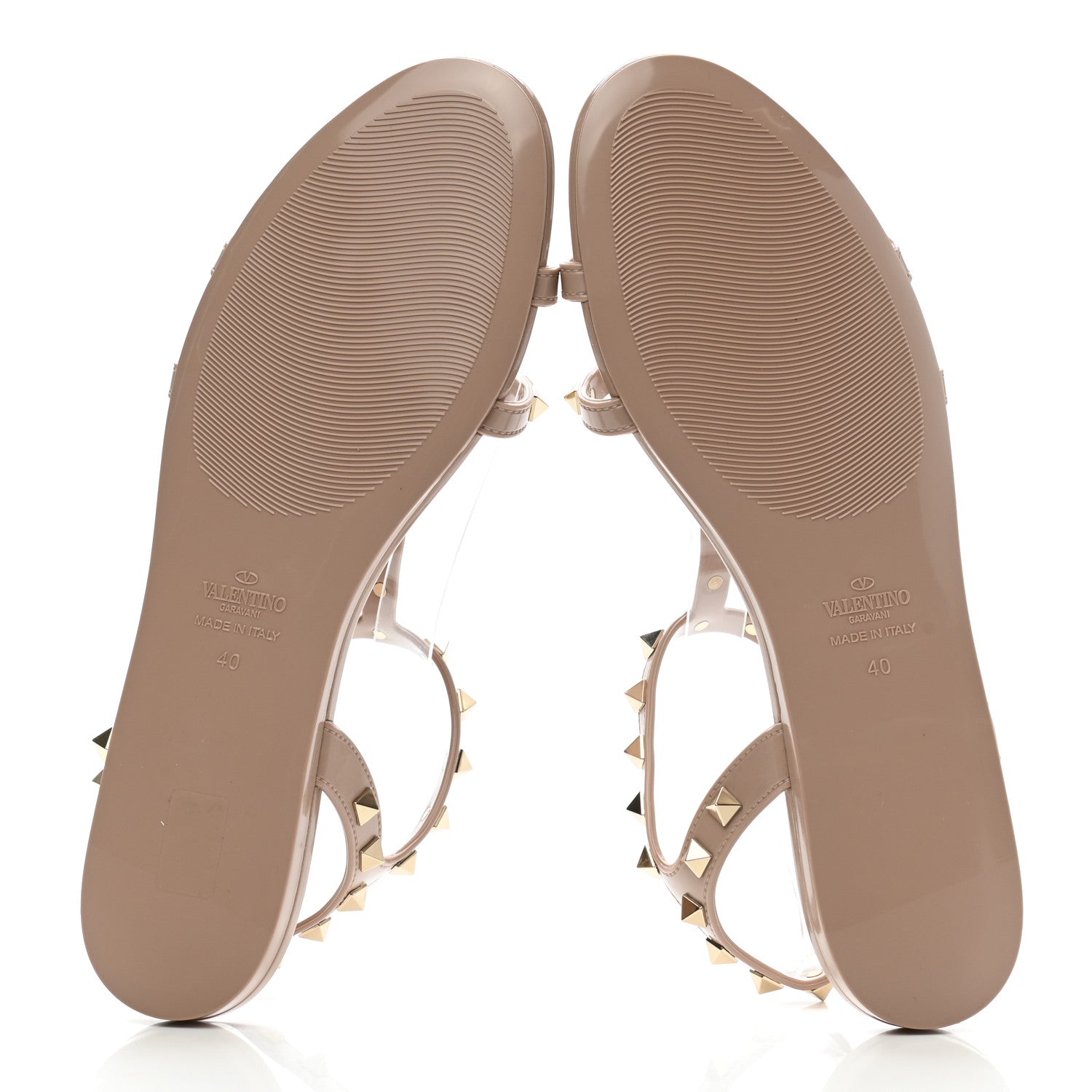 Valentino Garavani PVC Jelly Rockstud Caged Sandals 40 Poudre 5 of 7